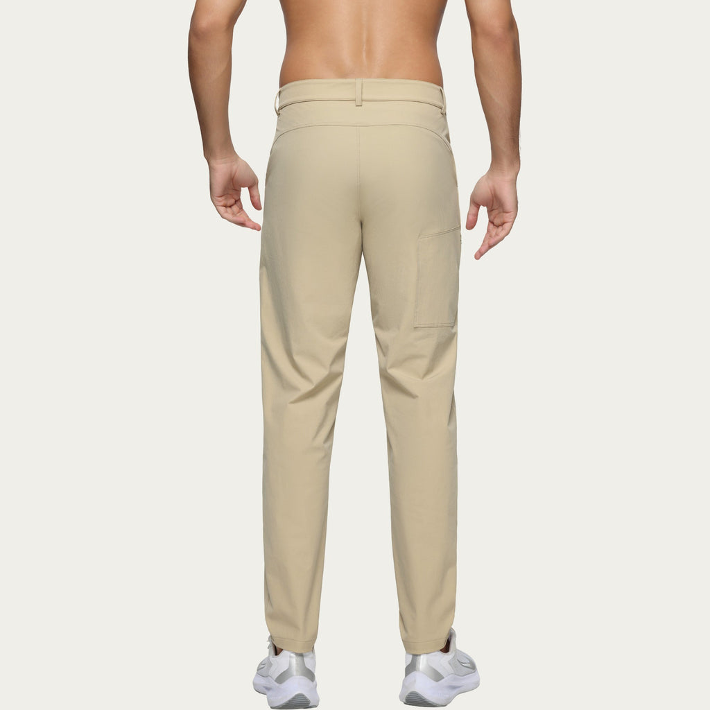 Anna-Kaci Men's Performance Stretch Pants with Button Waist Closure and Tapered Athletic Fit
