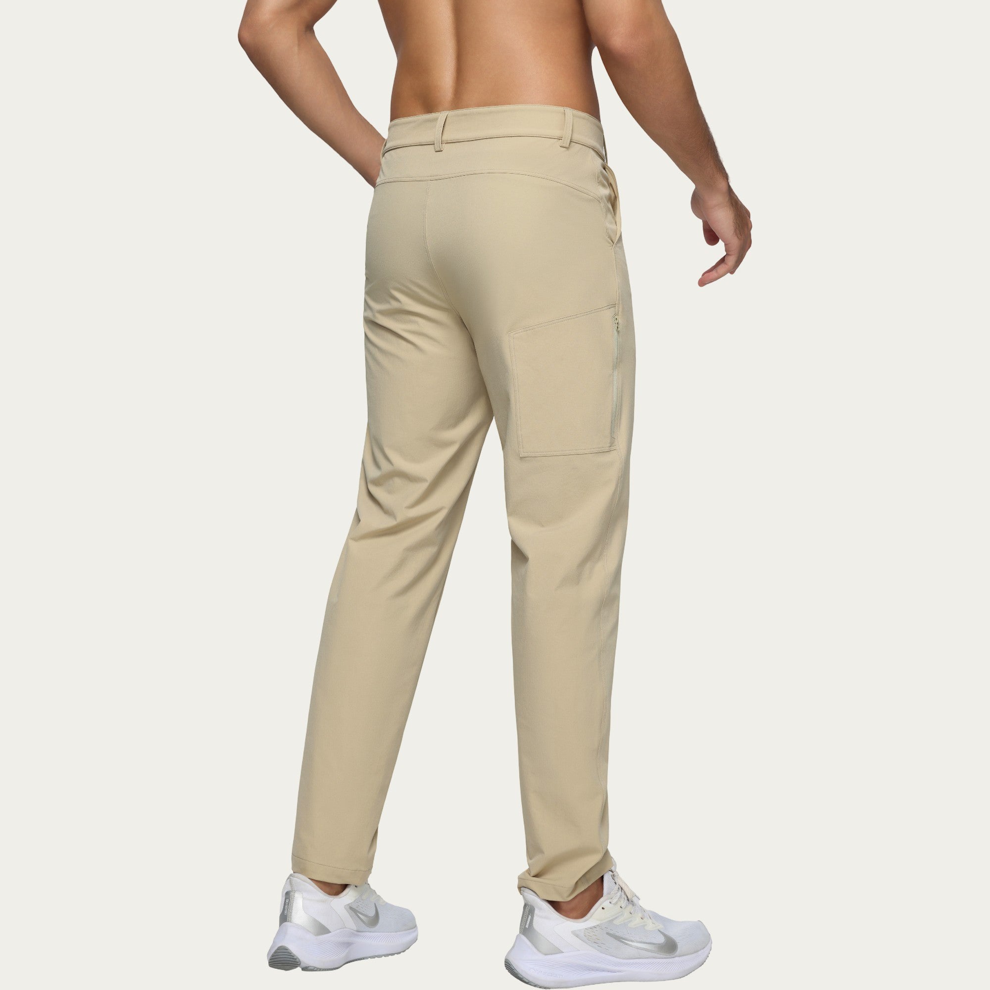 Anna-Kaci Men's Performance Stretch Pants with Button Waist Closure and Tapered Athletic Fit