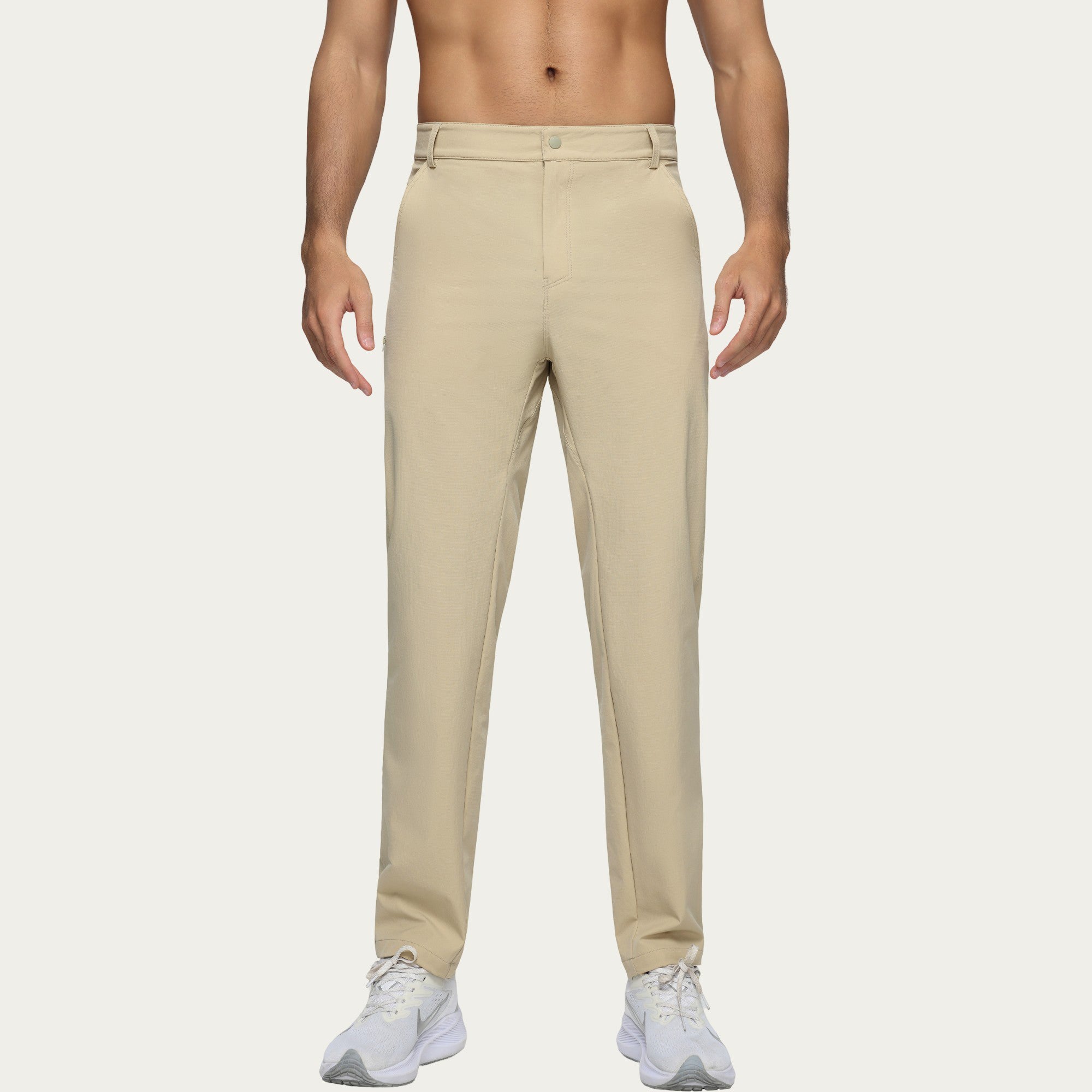Anna-Kaci Men's Performance Stretch Pants with Button Waist Closure and Tapered Athletic Fit
