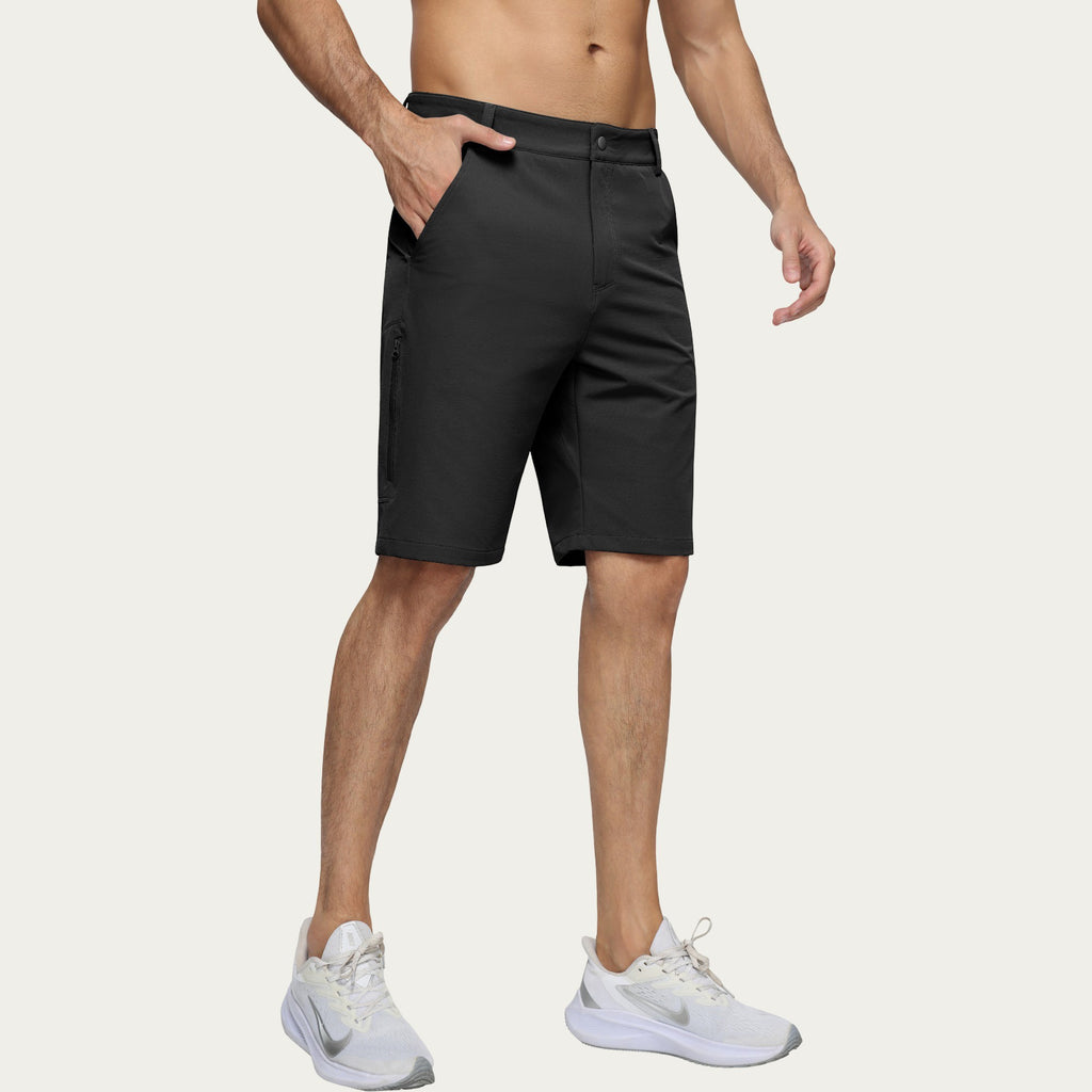 Anna-Kaci Men's Performance Stretch Shorts with Button Waist Closure and Tailored Athletic Fit
