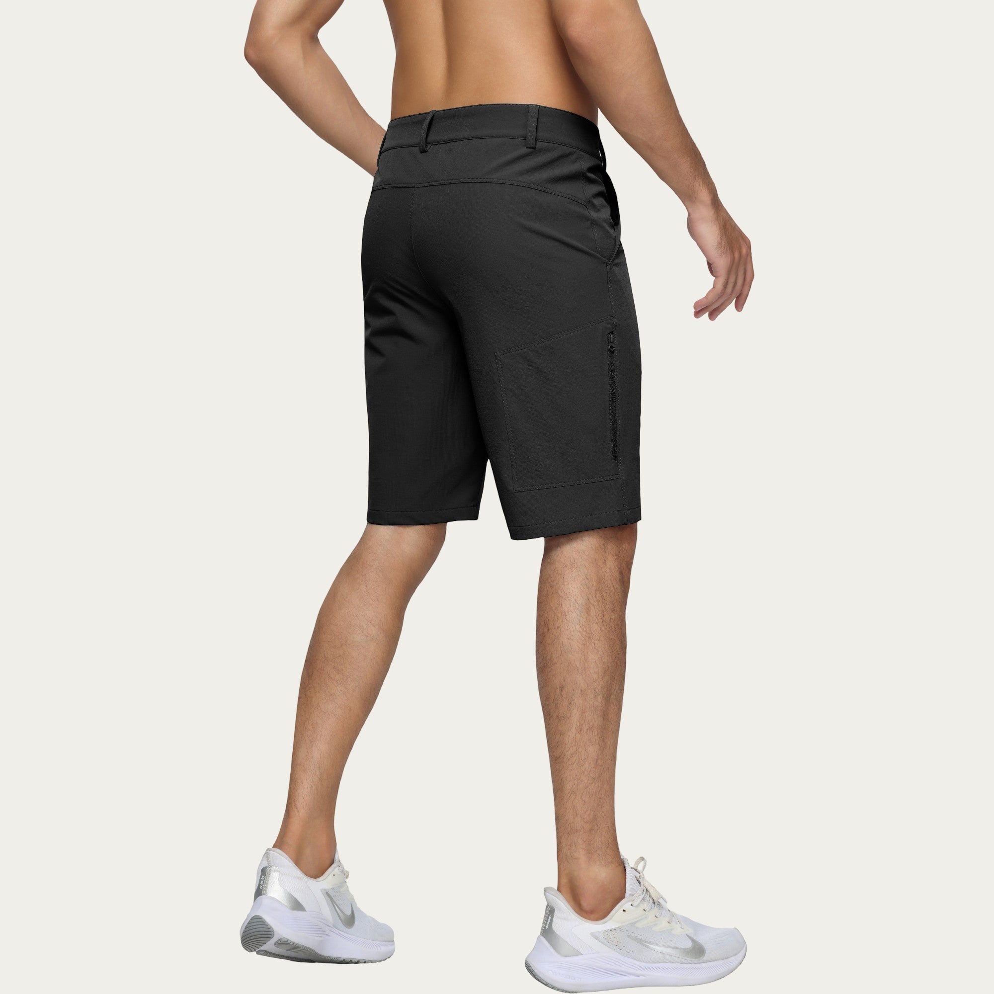 Anna-Kaci Men's Performance Stretch Shorts with Button Waist Closure and Tailored Athletic Fit