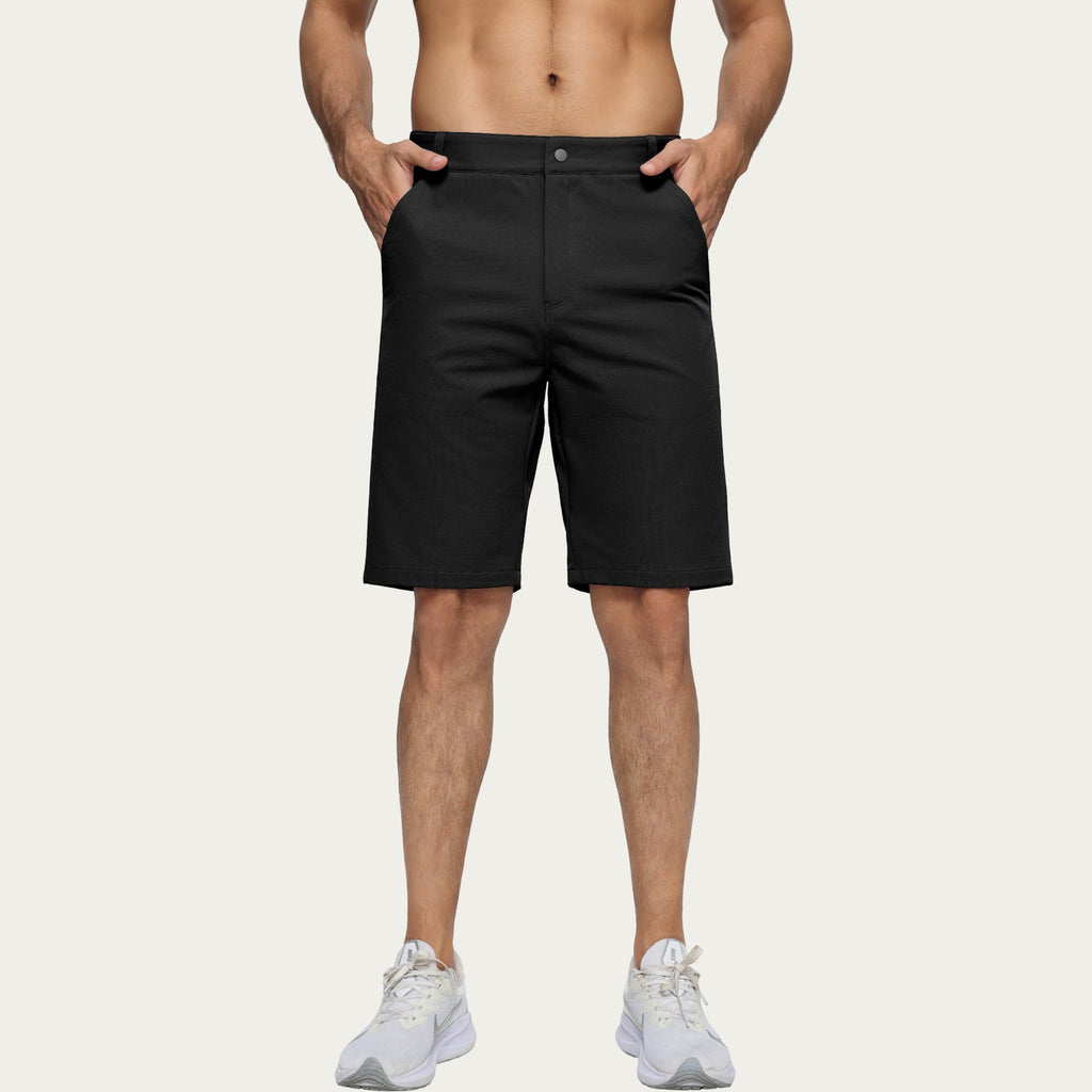 Anna-Kaci Men's Performance Stretch Shorts with Button Waist Closure and Tailored Athletic Fit
