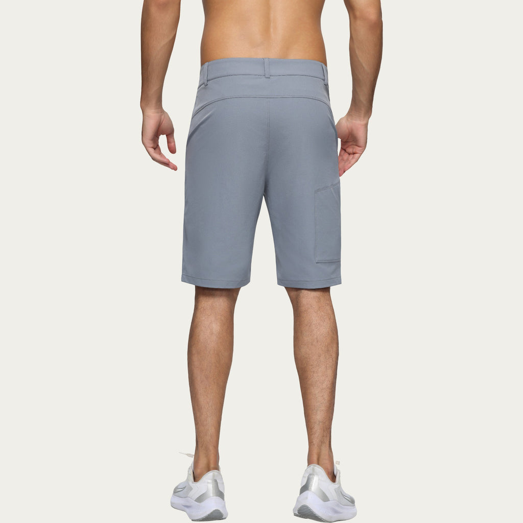 Anna-Kaci Men's Performance Stretch Shorts with Button Waist Closure and Tailored Athletic Fit