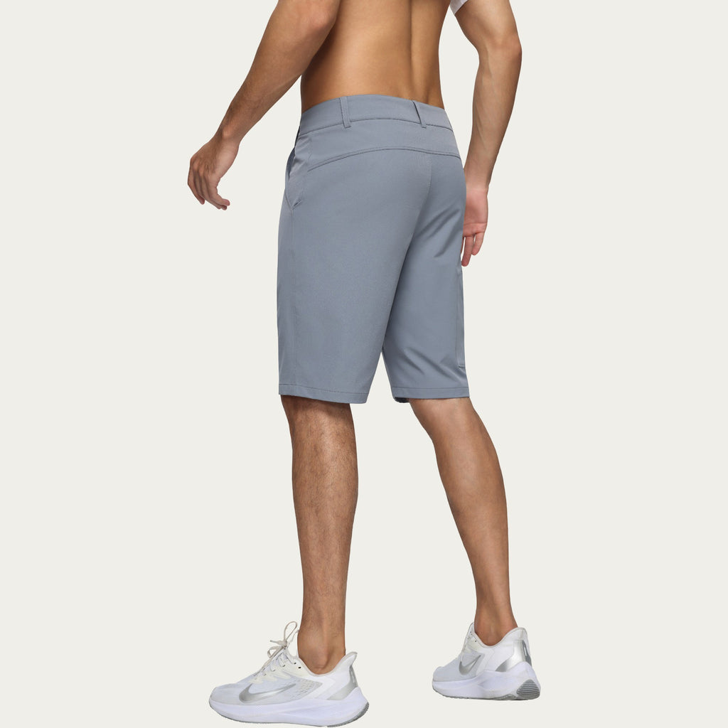 Anna-Kaci Men's Performance Stretch Shorts with Button Waist Closure and Tailored Athletic Fit