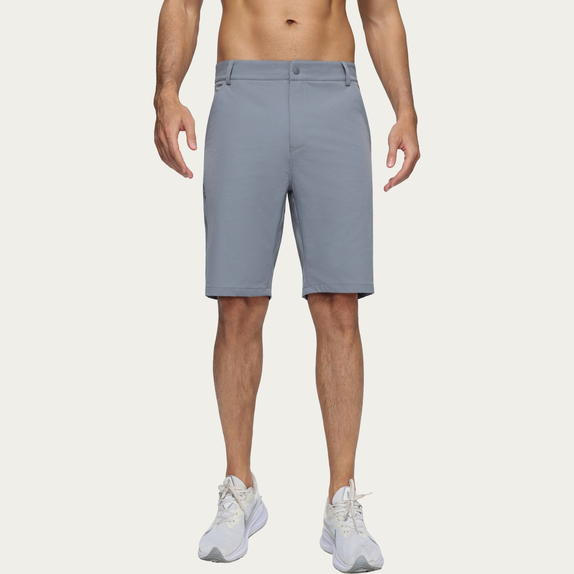 Anna-Kaci Men's Performance Stretch Shorts with Button Waist Closure and Tailored Athletic Fit