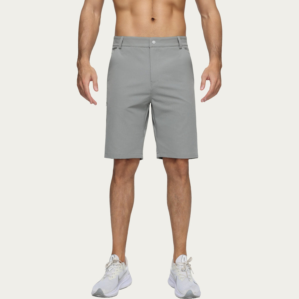 Anna-Kaci Men's Performance Stretch Shorts with Button Waist Closure and Tailored Athletic Fit