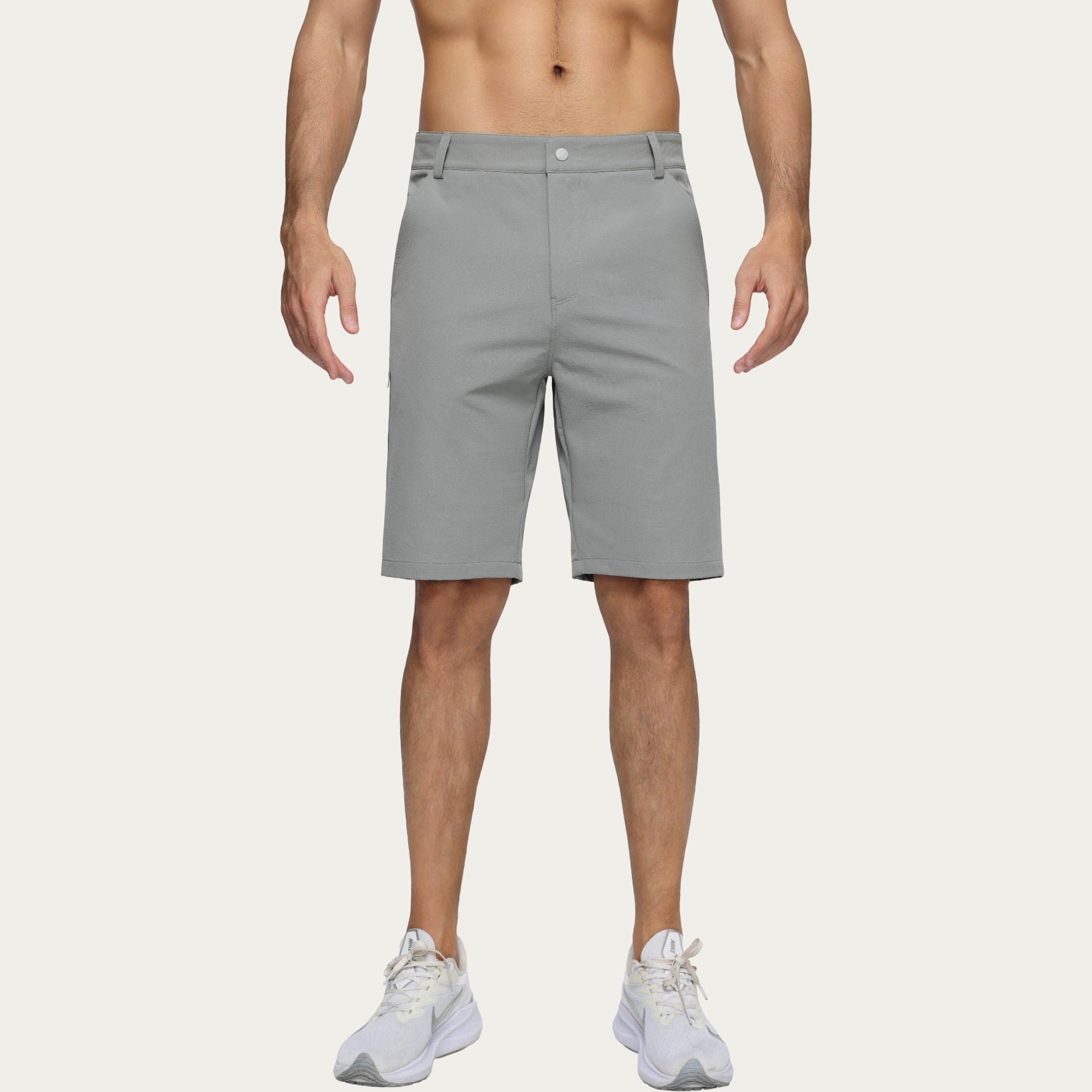 Anna-Kaci Men's Performance Stretch Shorts with Button Waist Closure and Tailored Athletic Fit