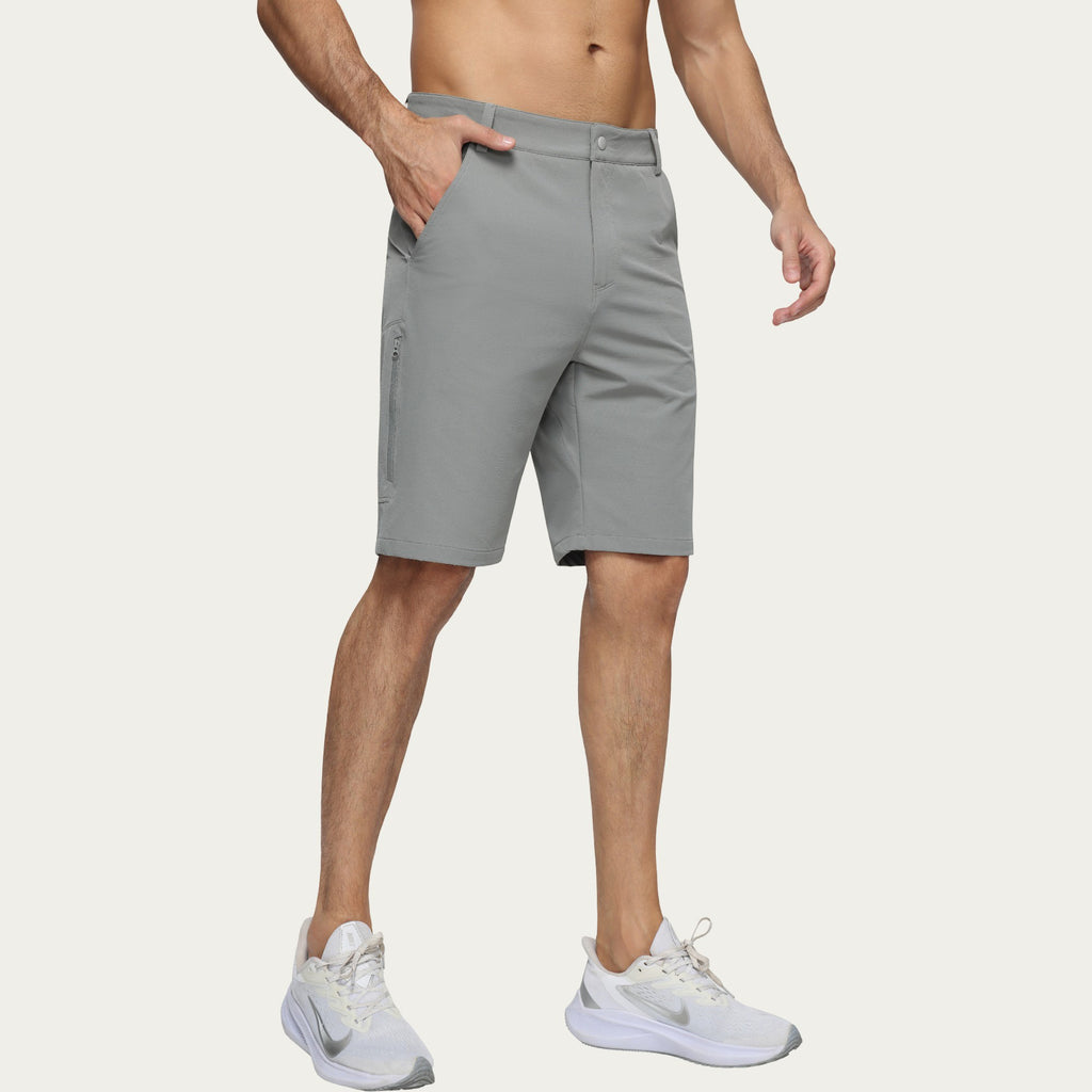 Anna-Kaci Men's Performance Stretch Shorts with Button Waist Closure and Tailored Athletic Fit
