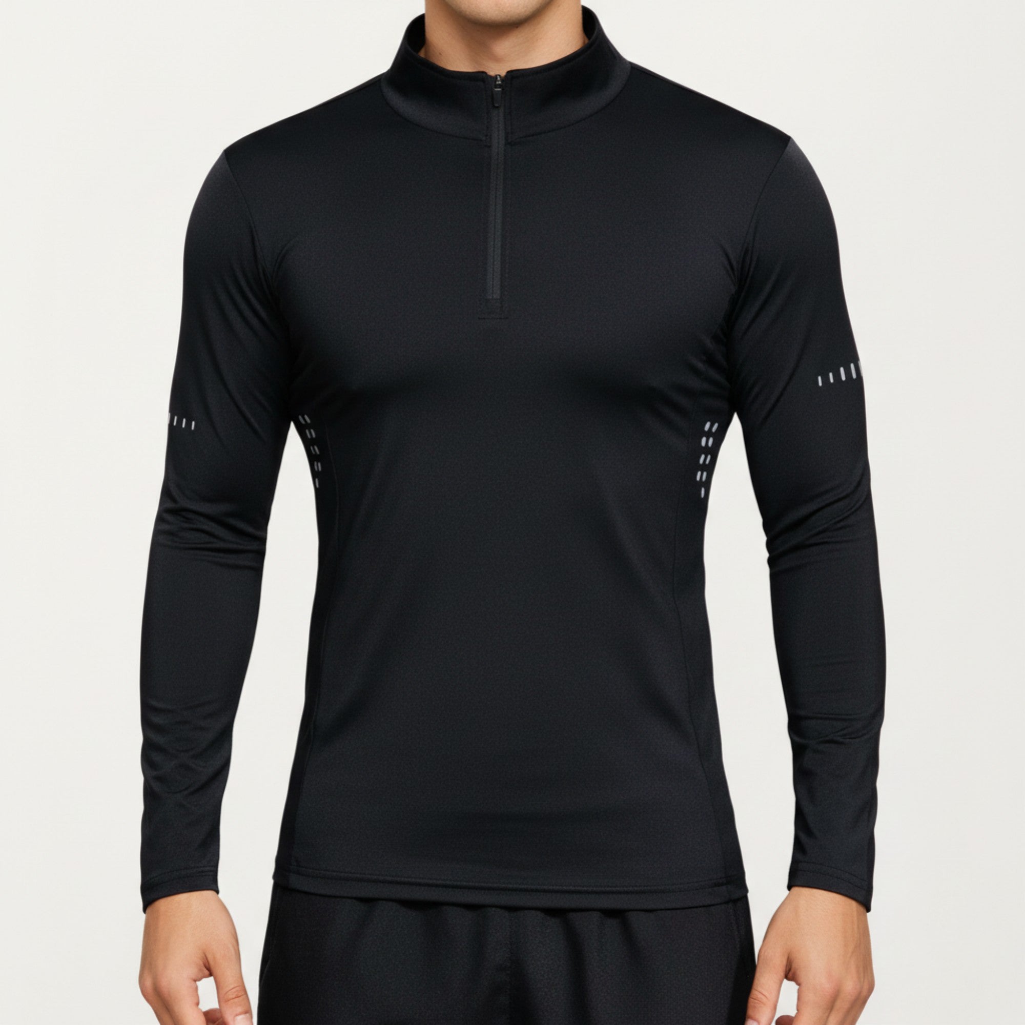 Anna-Kaci Active Men's Long Sleeve Half Zip Performance Top with Mock Neck and Stretch Compression Fit