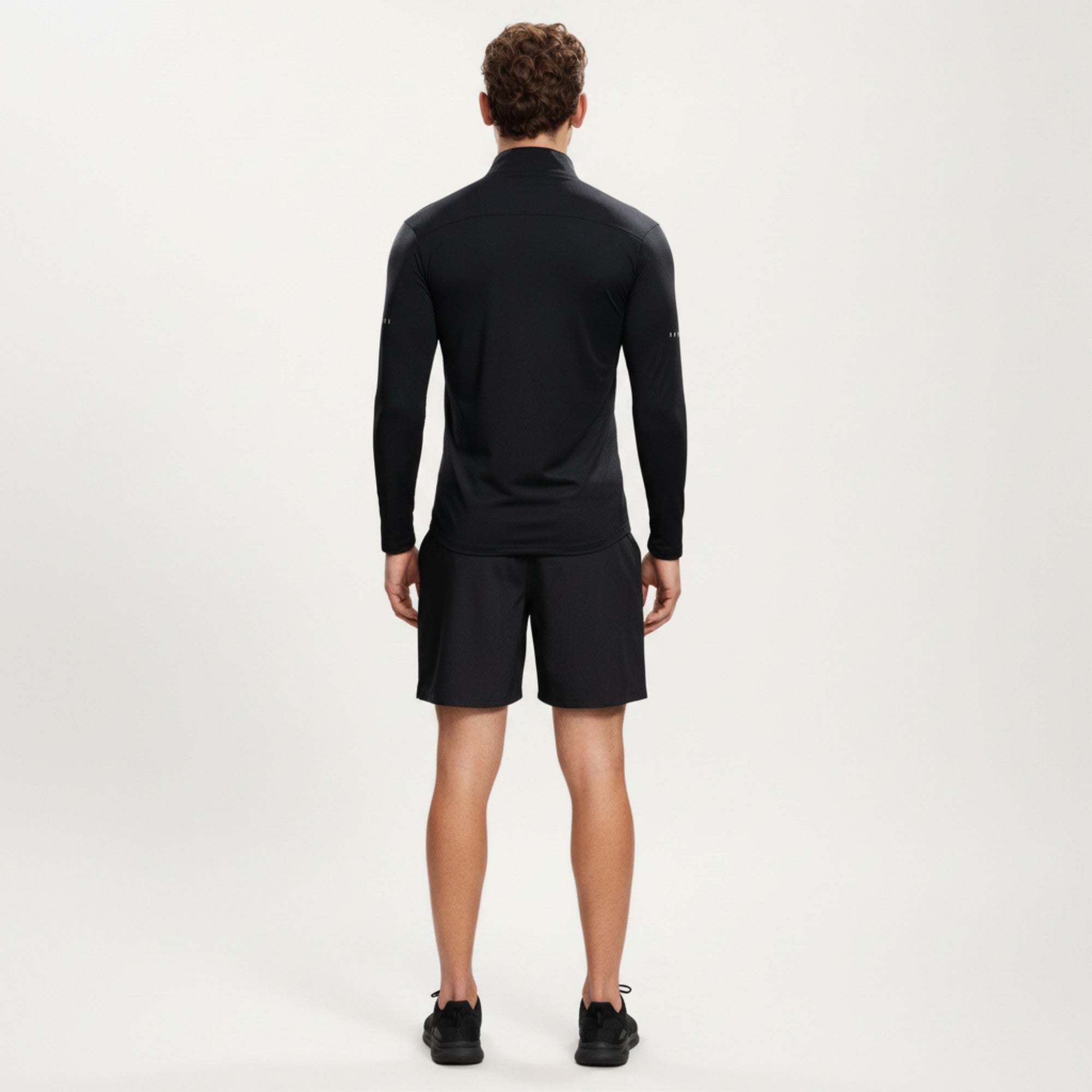 Anna-Kaci Active Men's Long Sleeve Half Zip Performance Top with Mock Neck and Stretch Compression Fit