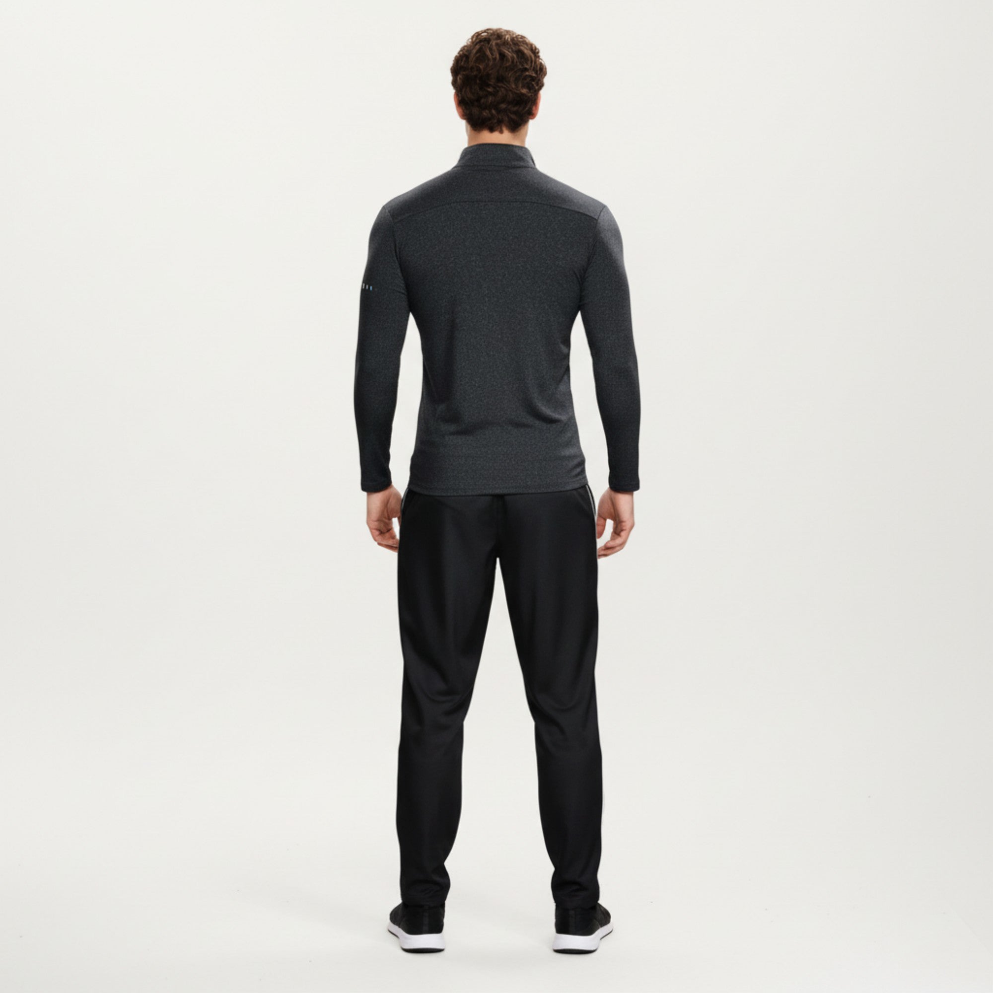 Anna-Kaci Active Men's Long Sleeve Half Zip Performance Top with Mock Neck and Stretch Compression Fit