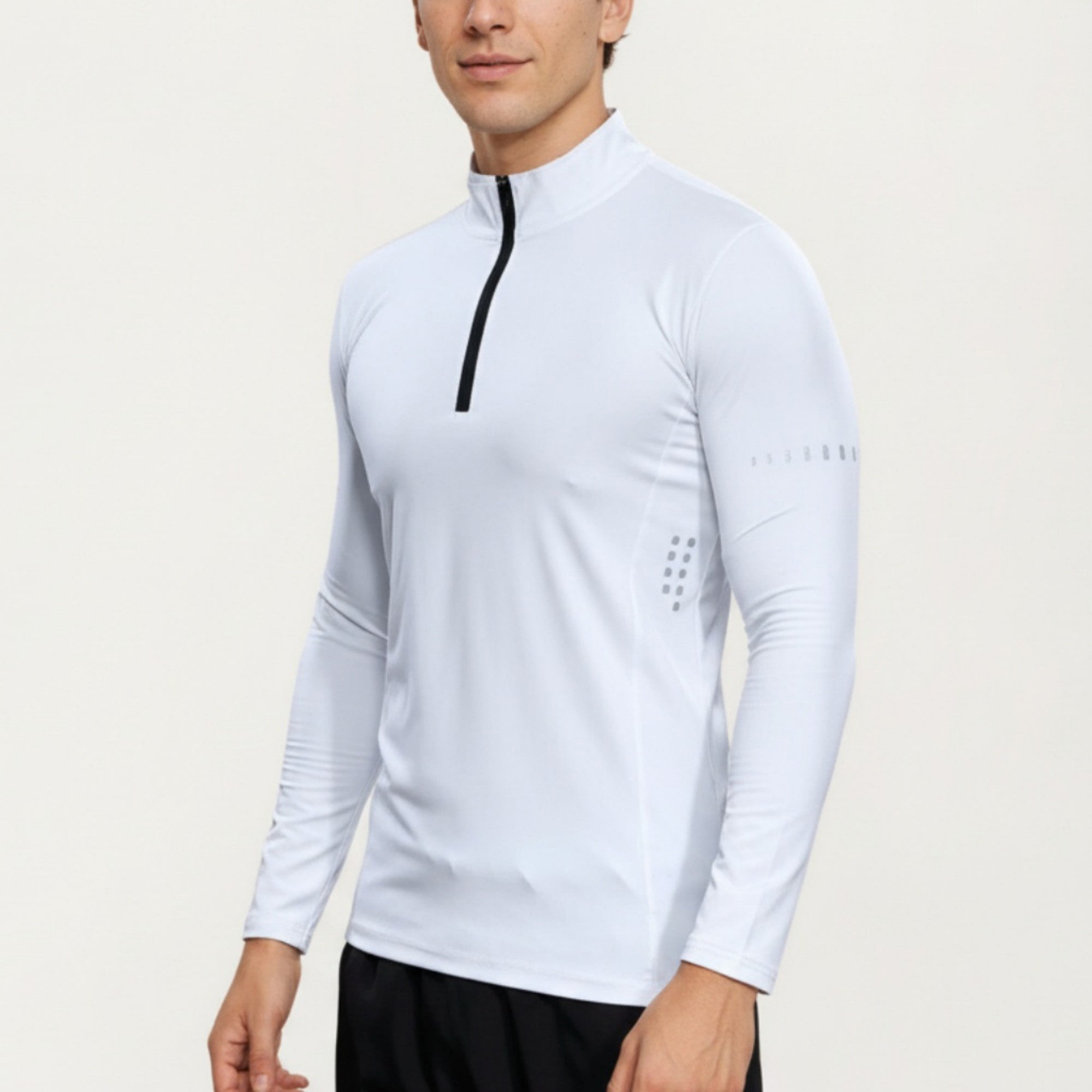 Anna-Kaci Active Men's Long Sleeve Half Zip Performance Top with Mock Neck and Stretch Compression Fit