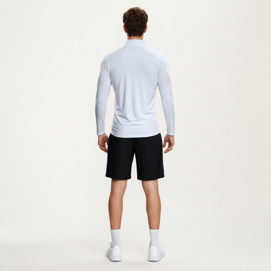 Anna-Kaci Active Men's Long Sleeve Half Zip Performance Top with Mock Neck and Stretch Compression Fit