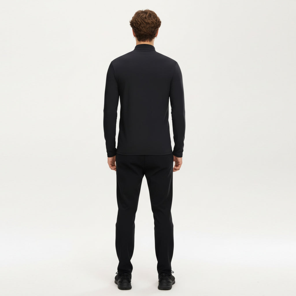 Anna-Kaci Active Men's Long Sleeve Half Zip Performance Top with Secure Chest Pocket and Stretch Knit Fabric