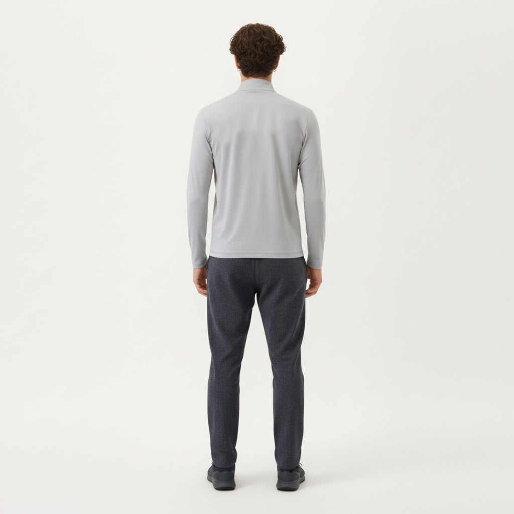 Anna-Kaci Active Men's Long Sleeve Half Zip Performance Top with Secure Chest Pocket and Stretch Knit Fabric