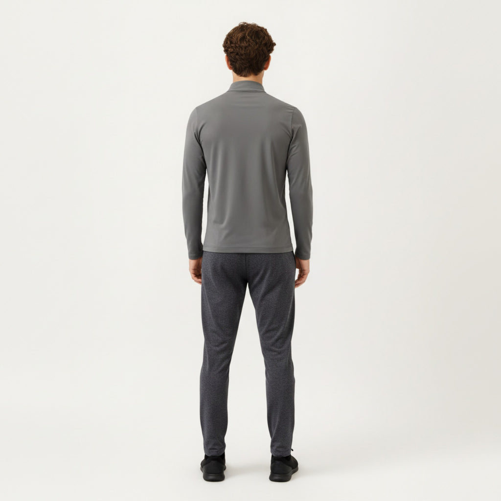 Anna-Kaci Active Men's Long Sleeve Half Zip Performance Top with Secure Chest Pocket and Stretch Knit Fabric