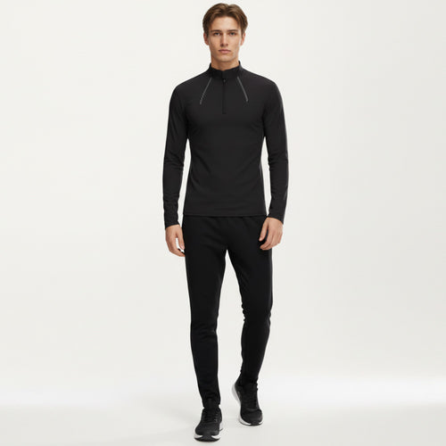 Anna-Kaci Active Men's Long Sleeve Half Zip Performance Top with Lightweight Stretch Knit Fabric