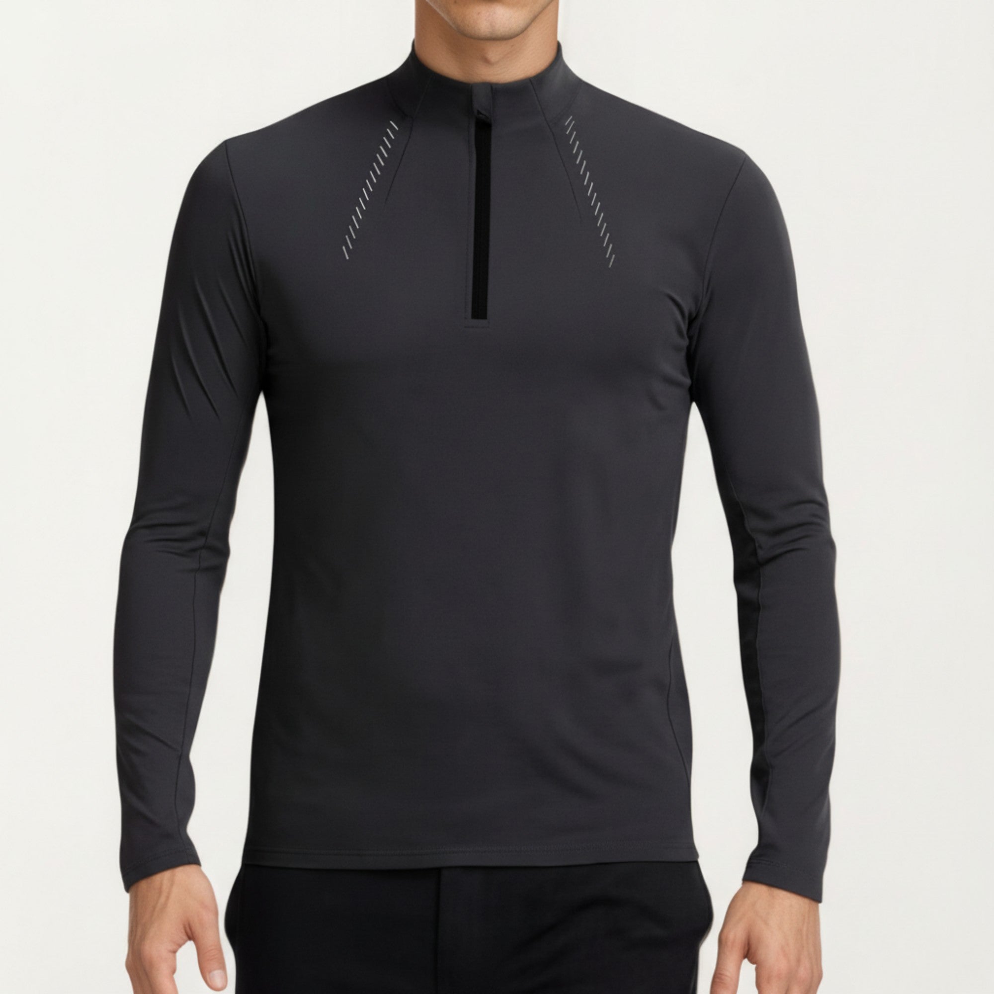 Anna-Kaci Active Men's Long Sleeve Half Zip Performance Top with Lightweight Stretch Knit Fabric