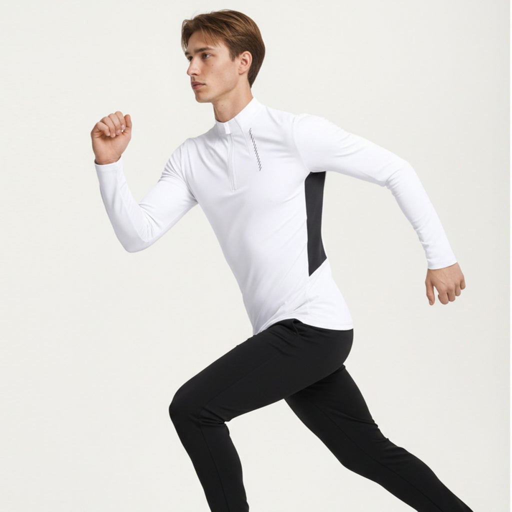 Anna-Kaci Active Men's Long Sleeve Half Zip Performance Top with Lightweight Stretch Knit Fabric