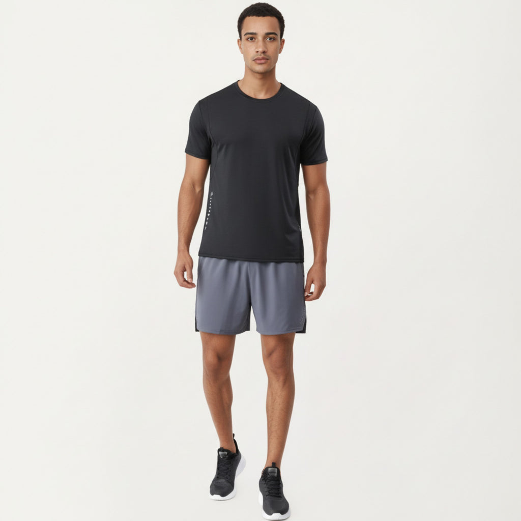 Anna-Kaci Active Men's Short Sleeve Crew Neck Performance Tee with Lightweight Stretch Knit Fabric