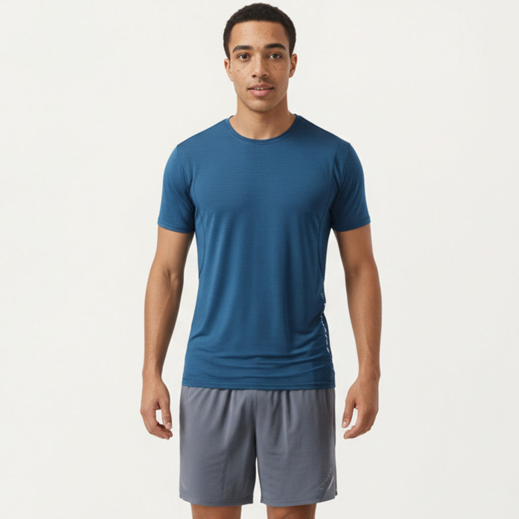 Anna-Kaci Active Men's Short Sleeve Crew Neck Performance Tee with Lightweight Stretch Knit Fabric