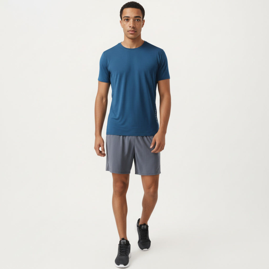 Anna-Kaci Active Men's Short Sleeve Crew Neck Performance Tee with Lightweight Stretch Knit Fabric