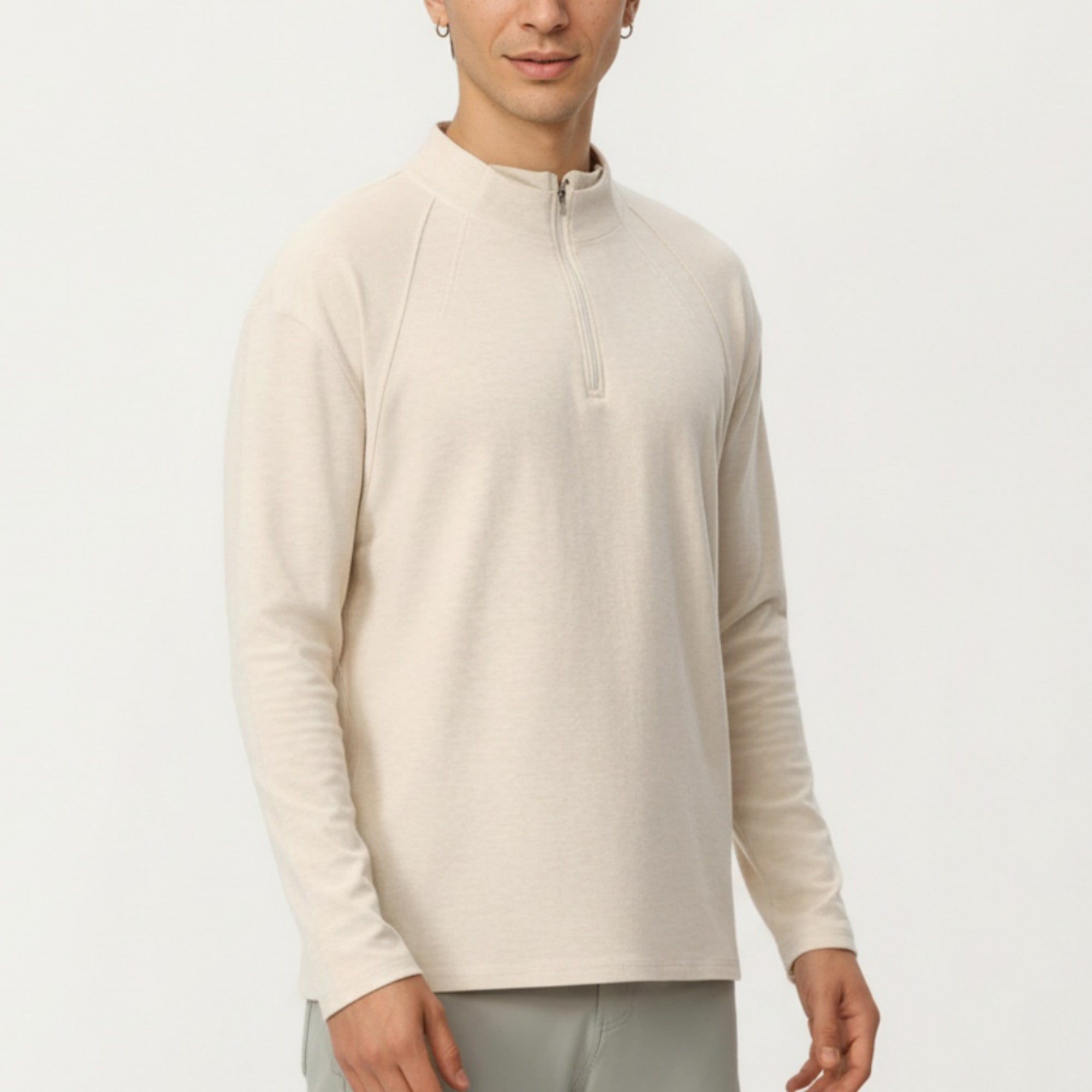 Anna-Kaci Active Men's Long Sleeve Half Zip Pullover Top with Lightweight Stretch Knit Fabric
