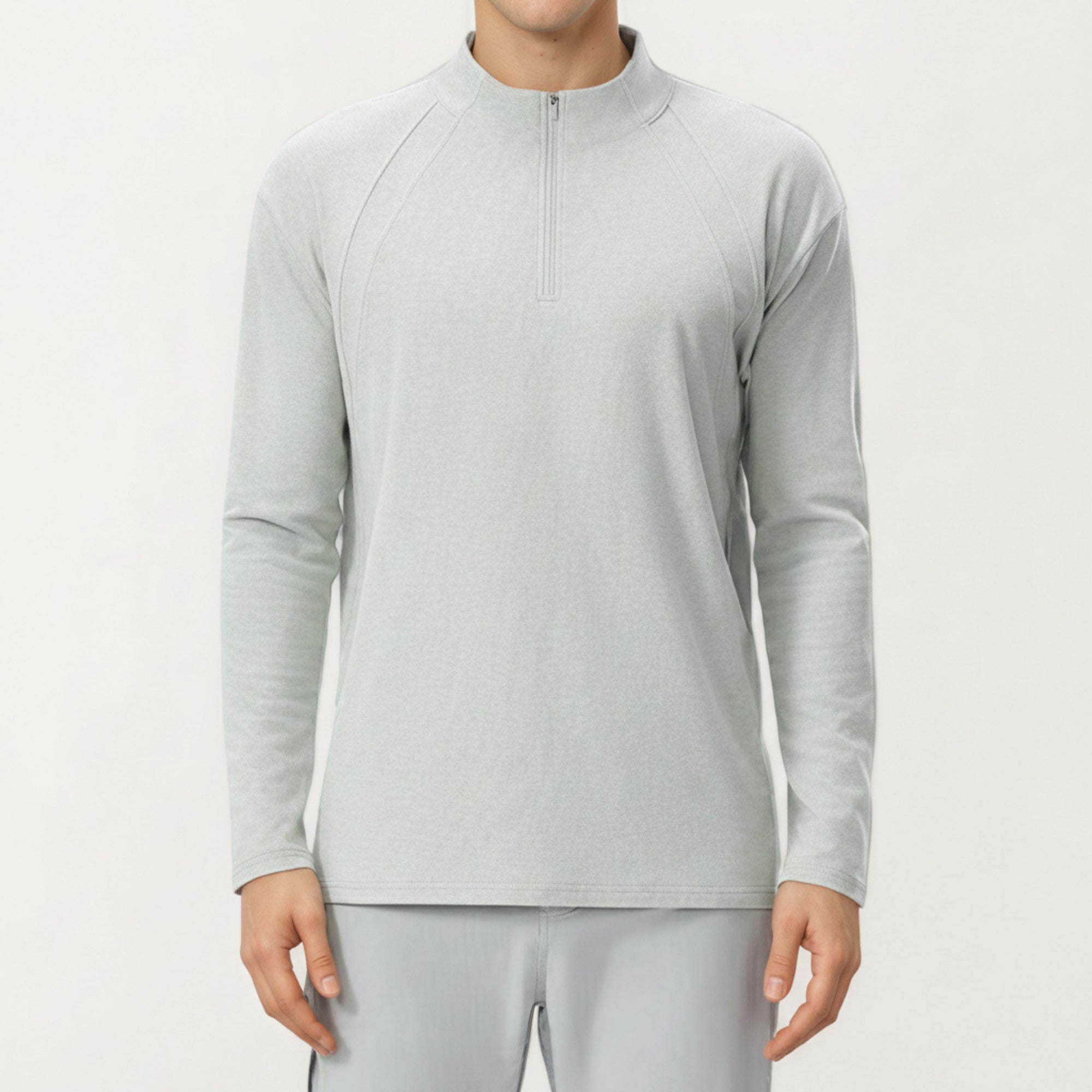 Anna-Kaci Active Men's Long Sleeve Half Zip Pullover Top with Lightweight Stretch Knit Fabric