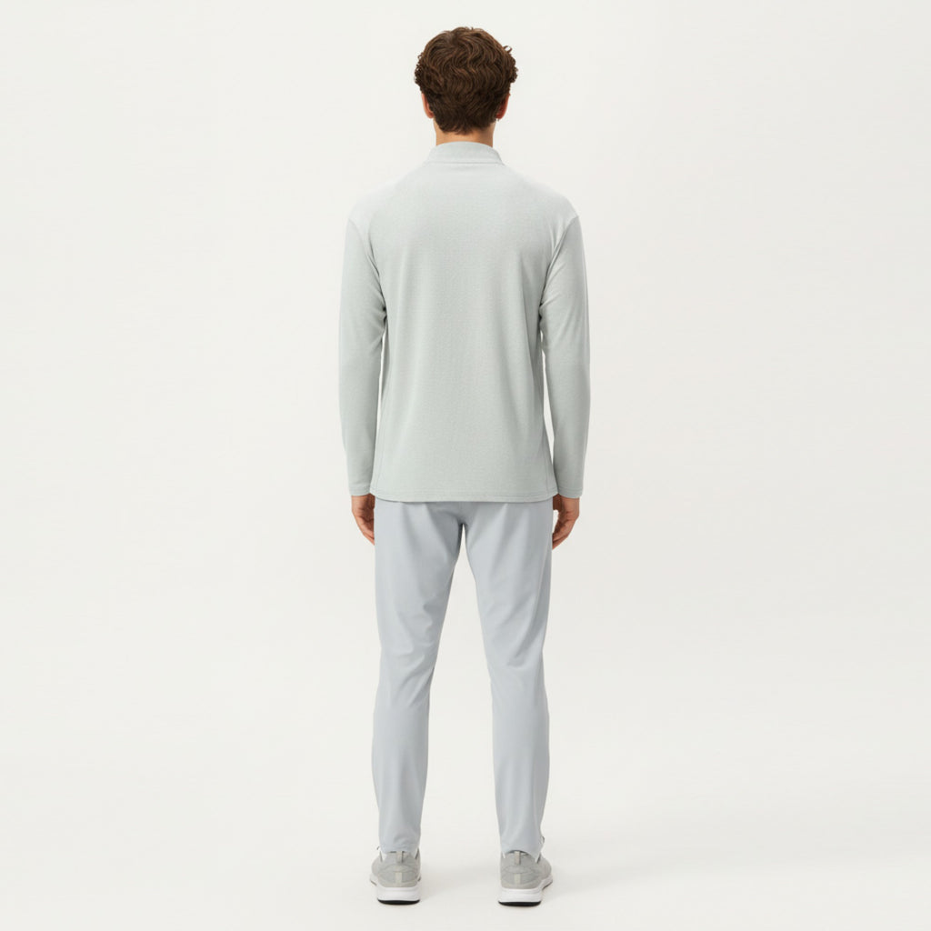 Anna-Kaci Active Men's Long Sleeve Half Zip Pullover Top with Lightweight Stretch Knit Fabric