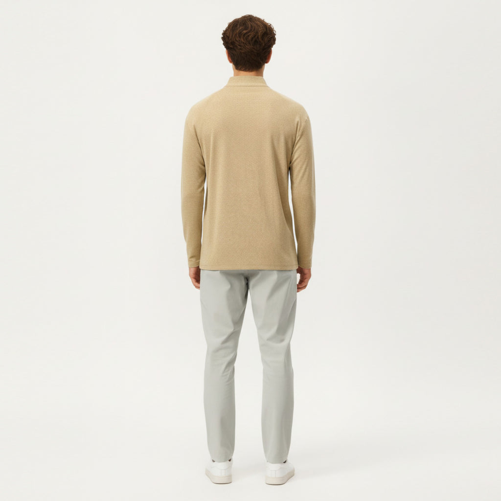 Anna-Kaci Active Men's Long Sleeve Half Zip Pullover Top with Lightweight Stretch Knit Fabric