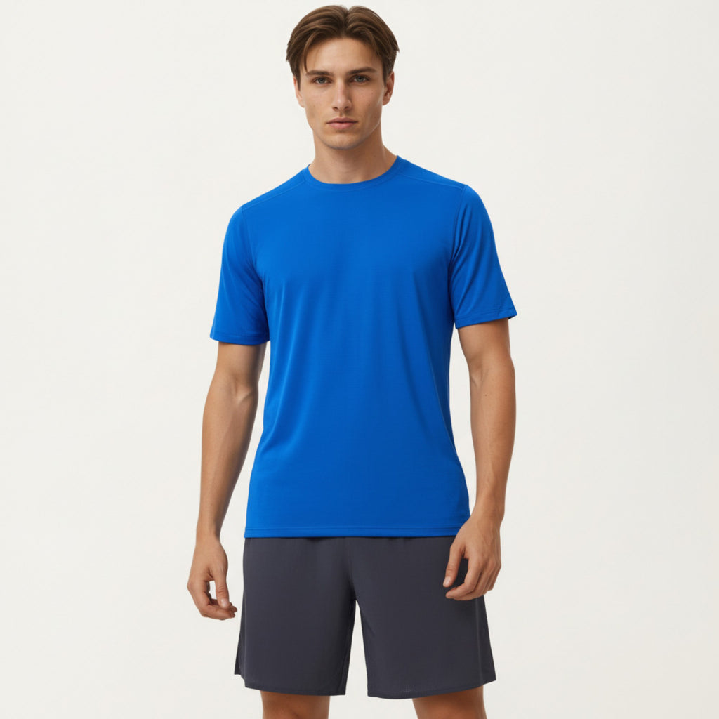 Anna-Kaci Active Men's Short Sleeve Crew Neck Performance T Shirt with Lightweight Stretch Fabric