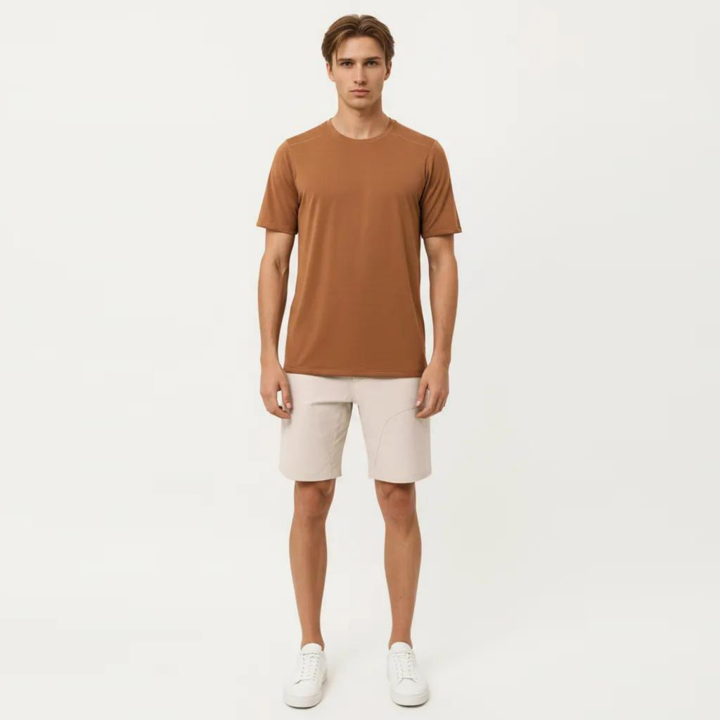 Anna-Kaci Active Men's Short Sleeve Crew Neck Performance T Shirt with Lightweight Stretch Fabric