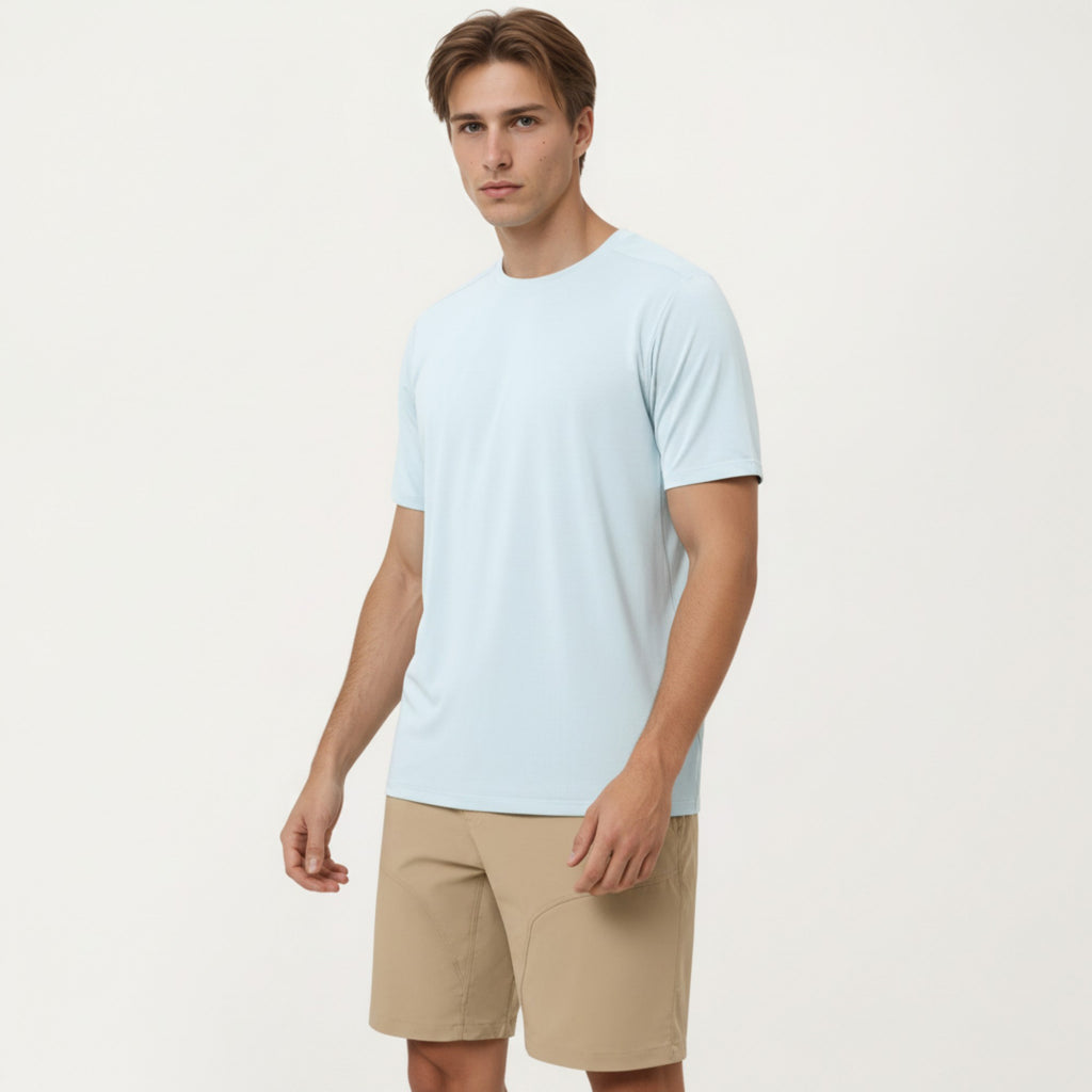 Anna-Kaci Active Men's Short Sleeve Crew Neck Performance T Shirt with Lightweight Stretch Fabric