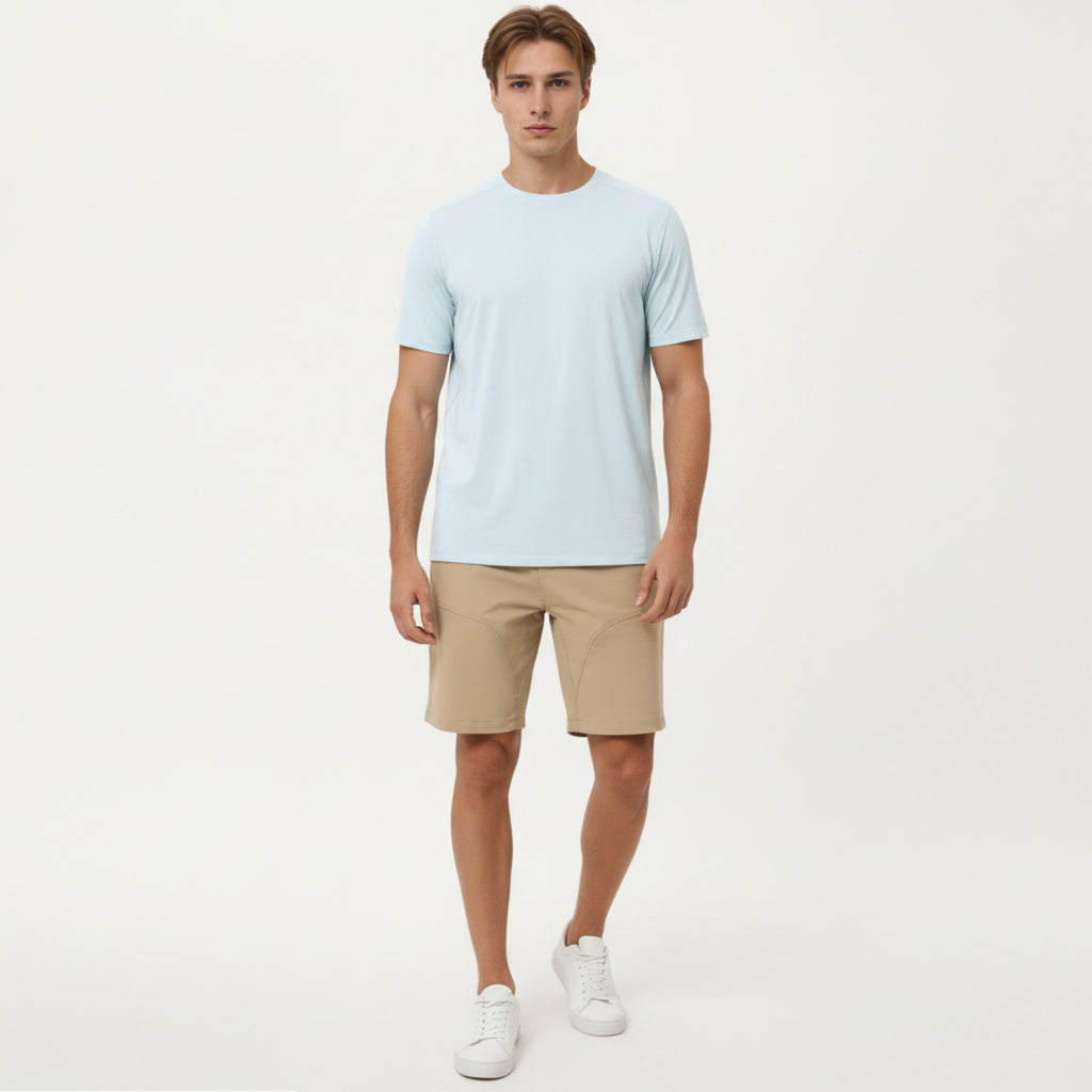 Anna-Kaci Active Men's Short Sleeve Crew Neck Performance T Shirt with Lightweight Stretch Fabric