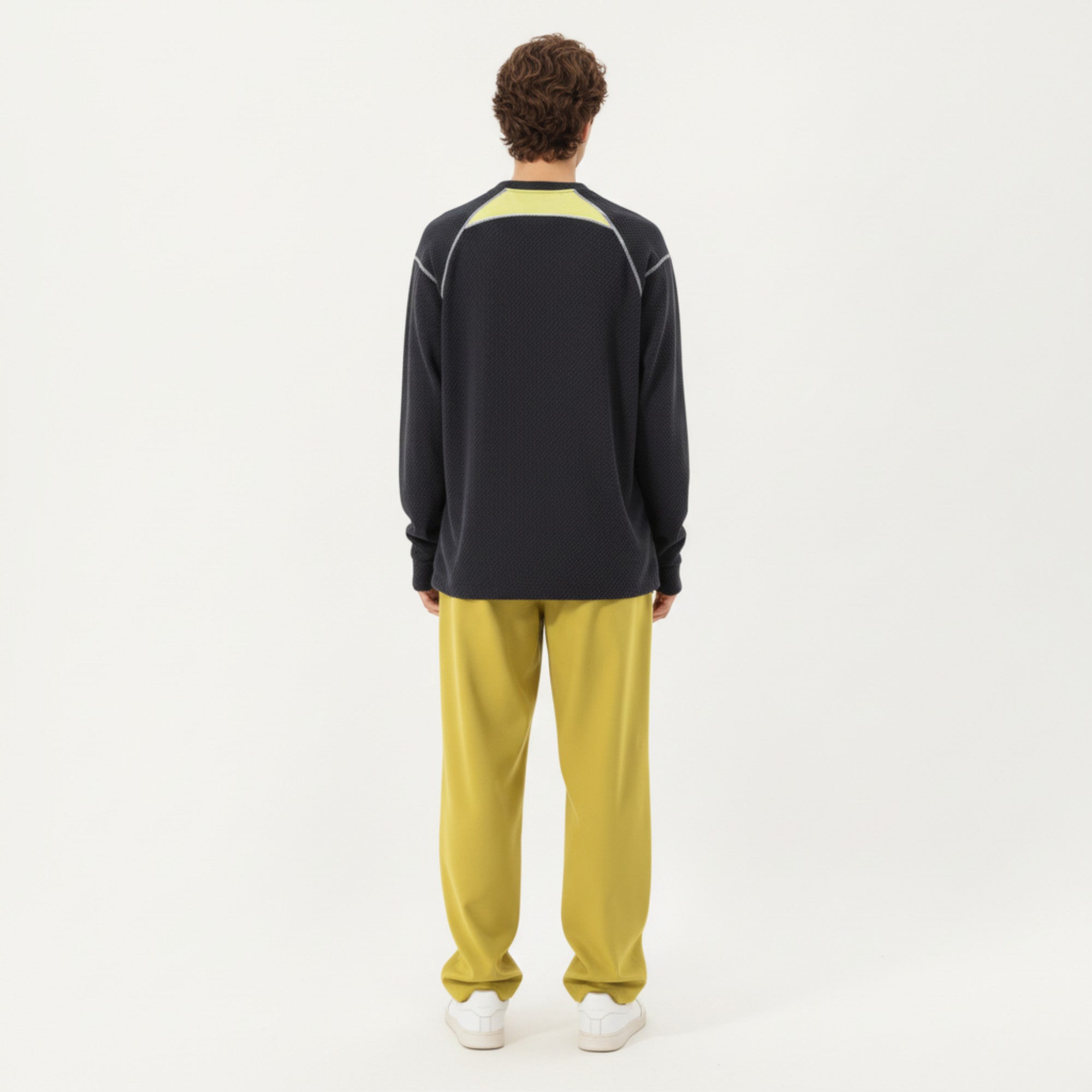 Anna-Kaci Active Men's Long Sleeve Crew Neck Pullover Top with Textured Knit Fabric and Zipper Chest Pocket