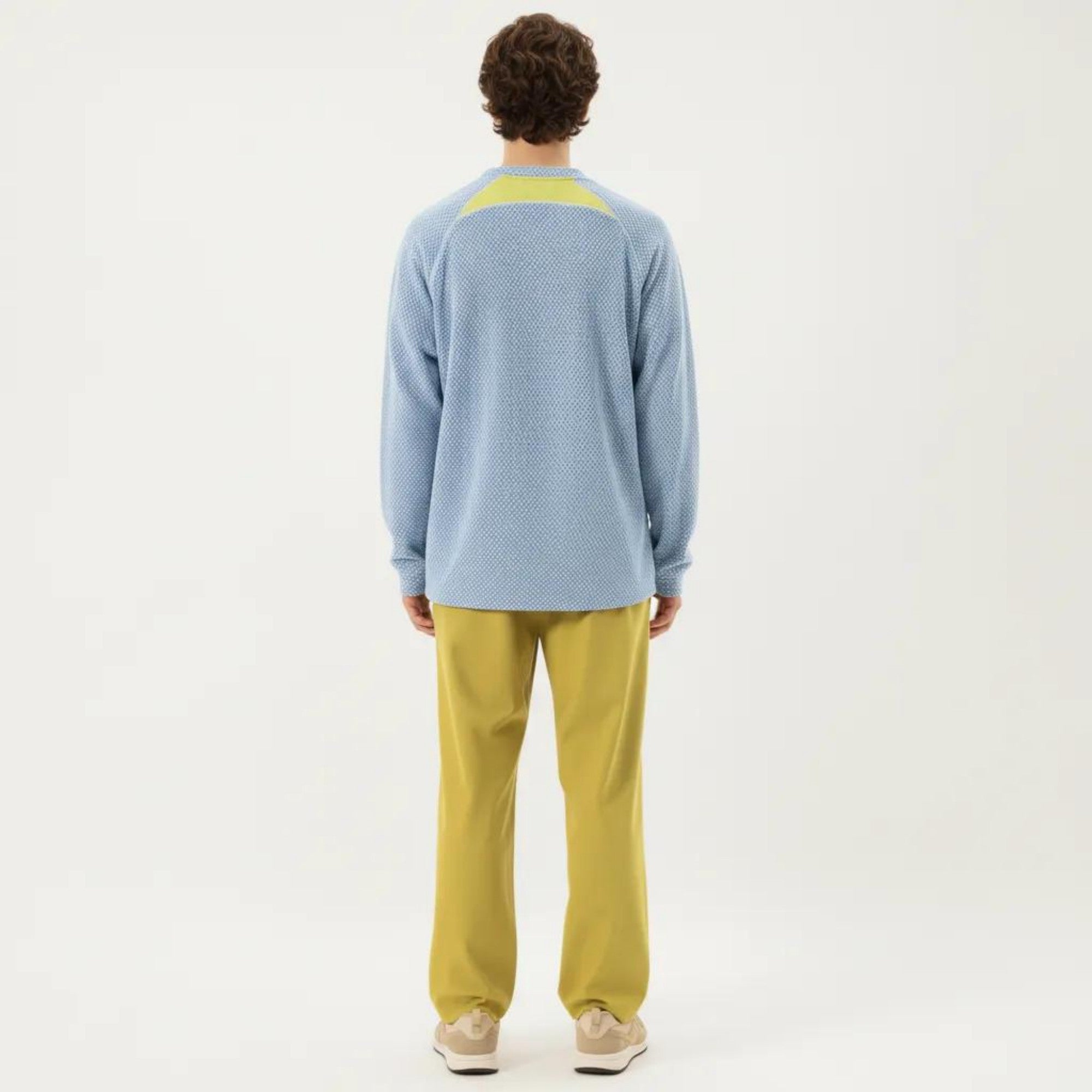Anna-Kaci Active Men's Long Sleeve Crew Neck Pullover Top with Textured Knit Fabric and Zipper Chest Pocket