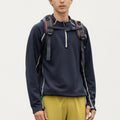 Anna-Kaci Active Men's Long Sleeve Half Zip Pullover Top with Textured Knit Fabric and Contrast Seam Detailing