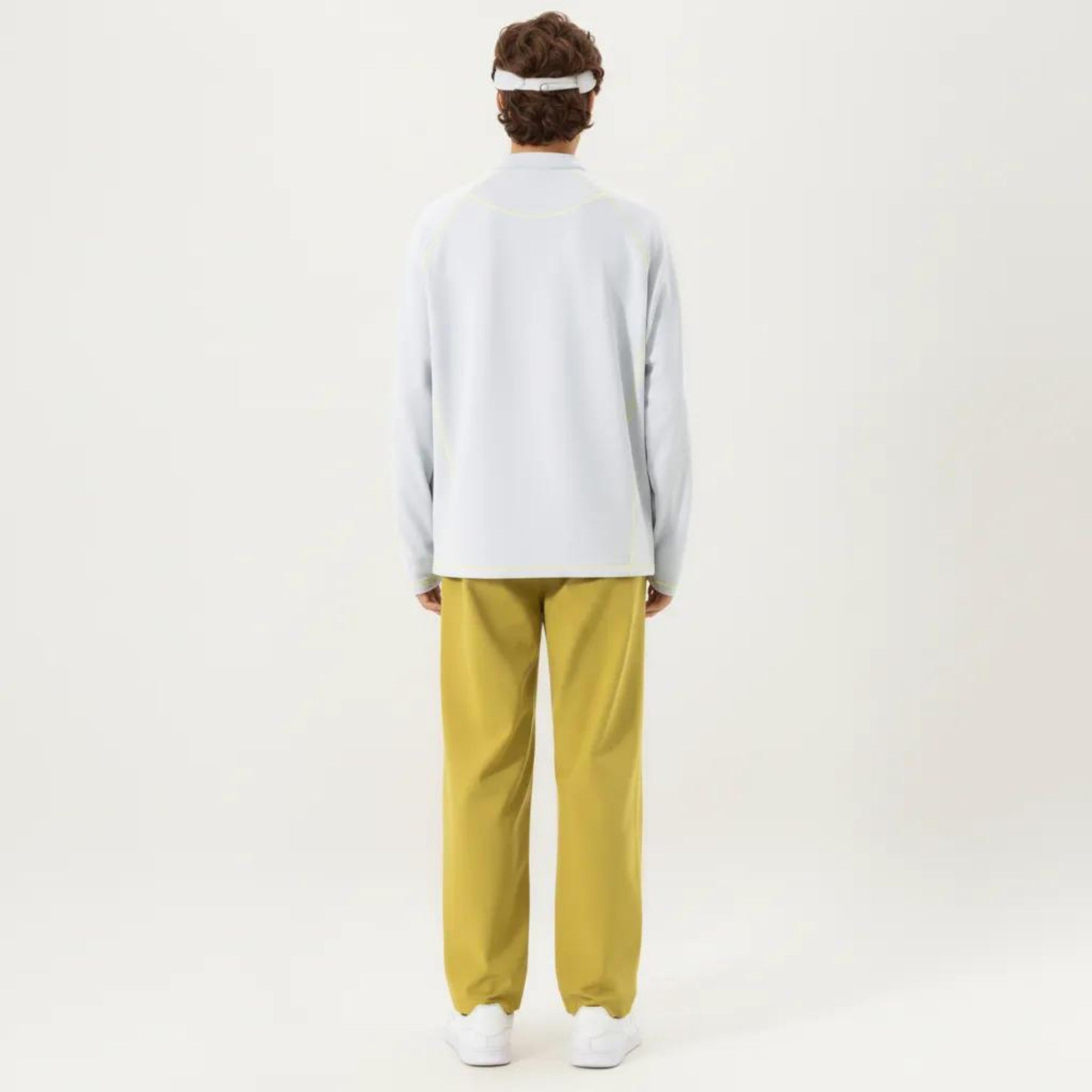 Anna-Kaci Active Men's Long Sleeve Half Zip Pullover Top with Textured Knit Fabric and Contrast Seam Detailing