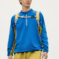 Anna-Kaci Active Men's Long Sleeve Half Zip Pullover Top with Textured Knit Fabric and Contrast Panel Detailing