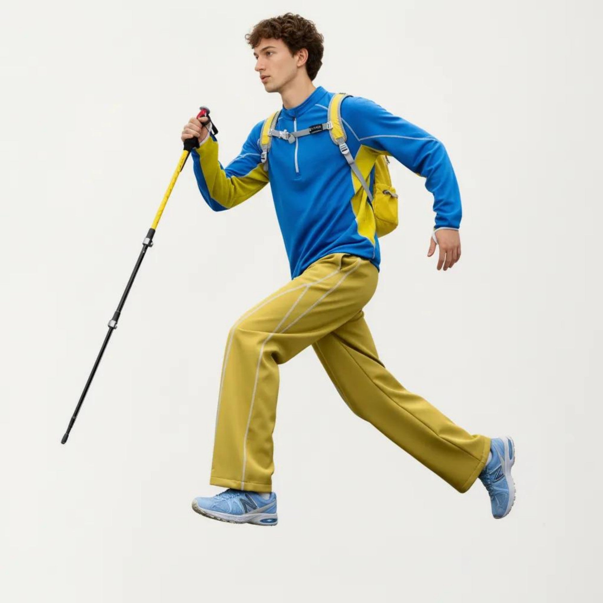 Anna-Kaci Active Men's Long Sleeve Half Zip Pullover Top with Textured Knit Fabric and Contrast Panel Detailing