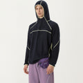 Anna-Kaci Active Men's Hooded Long Sleeve Pullover Top with Contrast Seam Detailing and Stretch Knit Construction