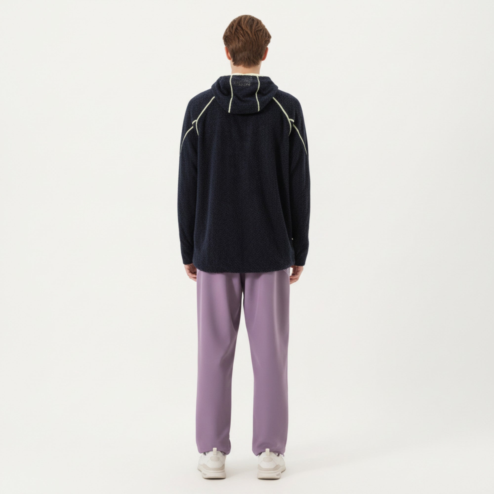 Anna-Kaci Active Men's Hooded Long Sleeve Pullover Top with Contrast Seam Detailing and Stretch Knit Construction
