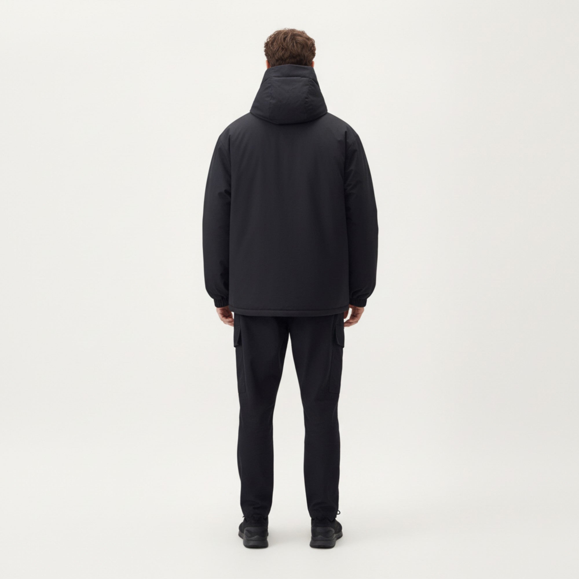 Anna-Kaci Men's Hooded Zip Front Jacket with Long Sleeves and Clean Panel Construction