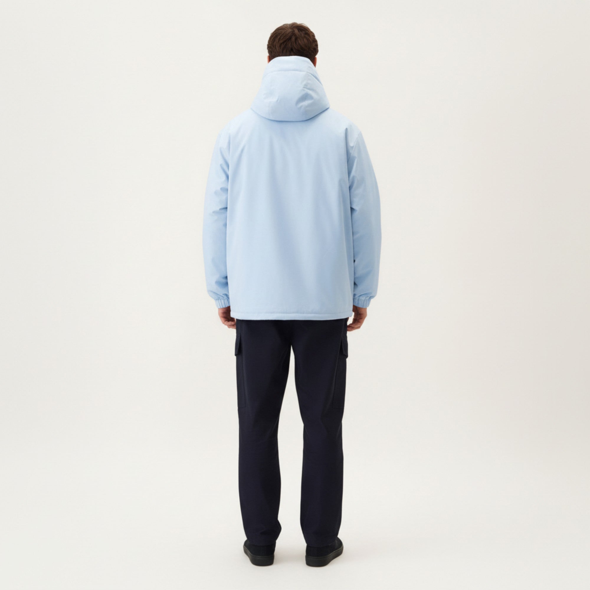 Anna-Kaci Men's Hooded Zip Front Jacket with Long Sleeves and Clean Panel Construction