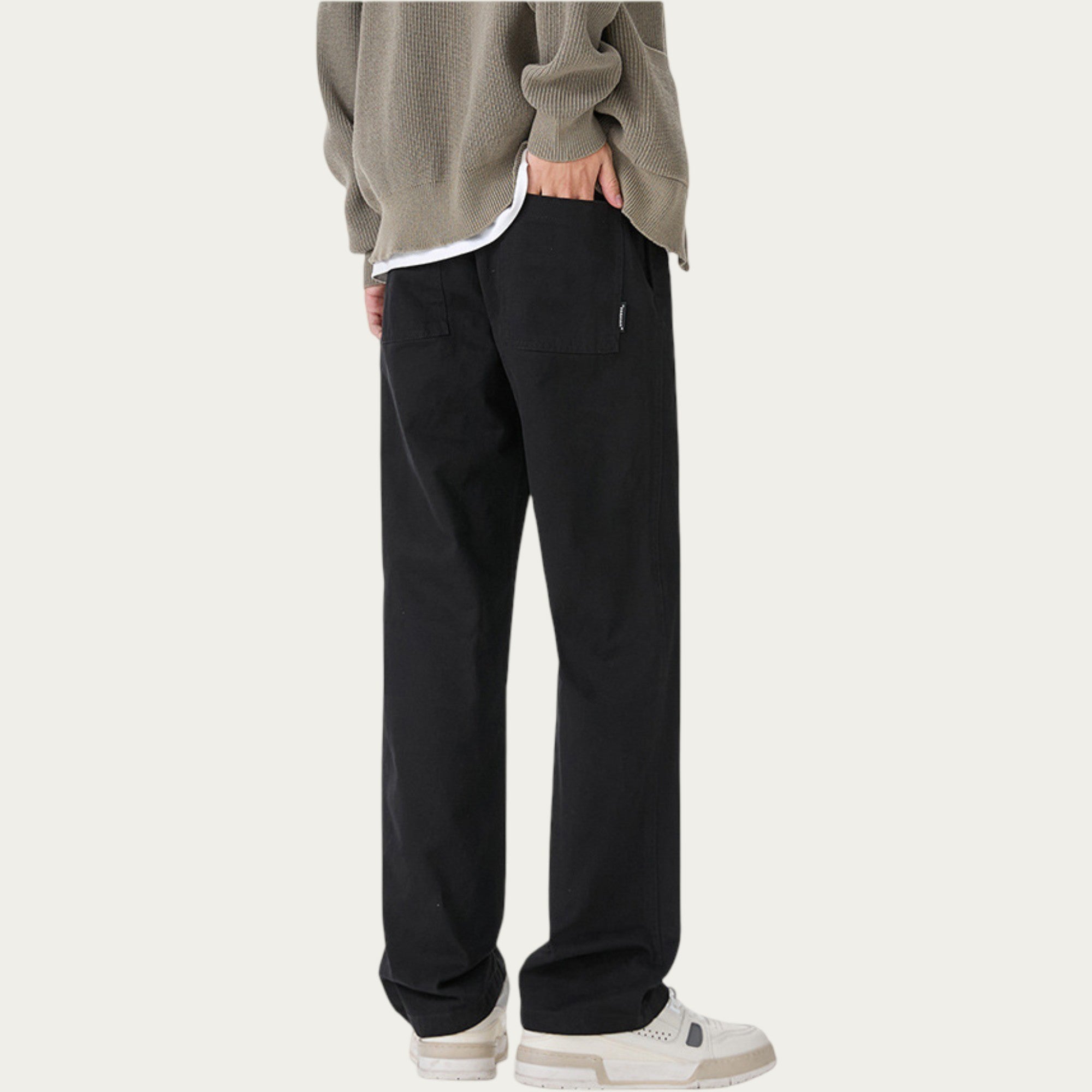 Anna-Kaci Men's Relaxed Fit Drawstring Pants with Elastic Waist and Straight Leg Silhouette