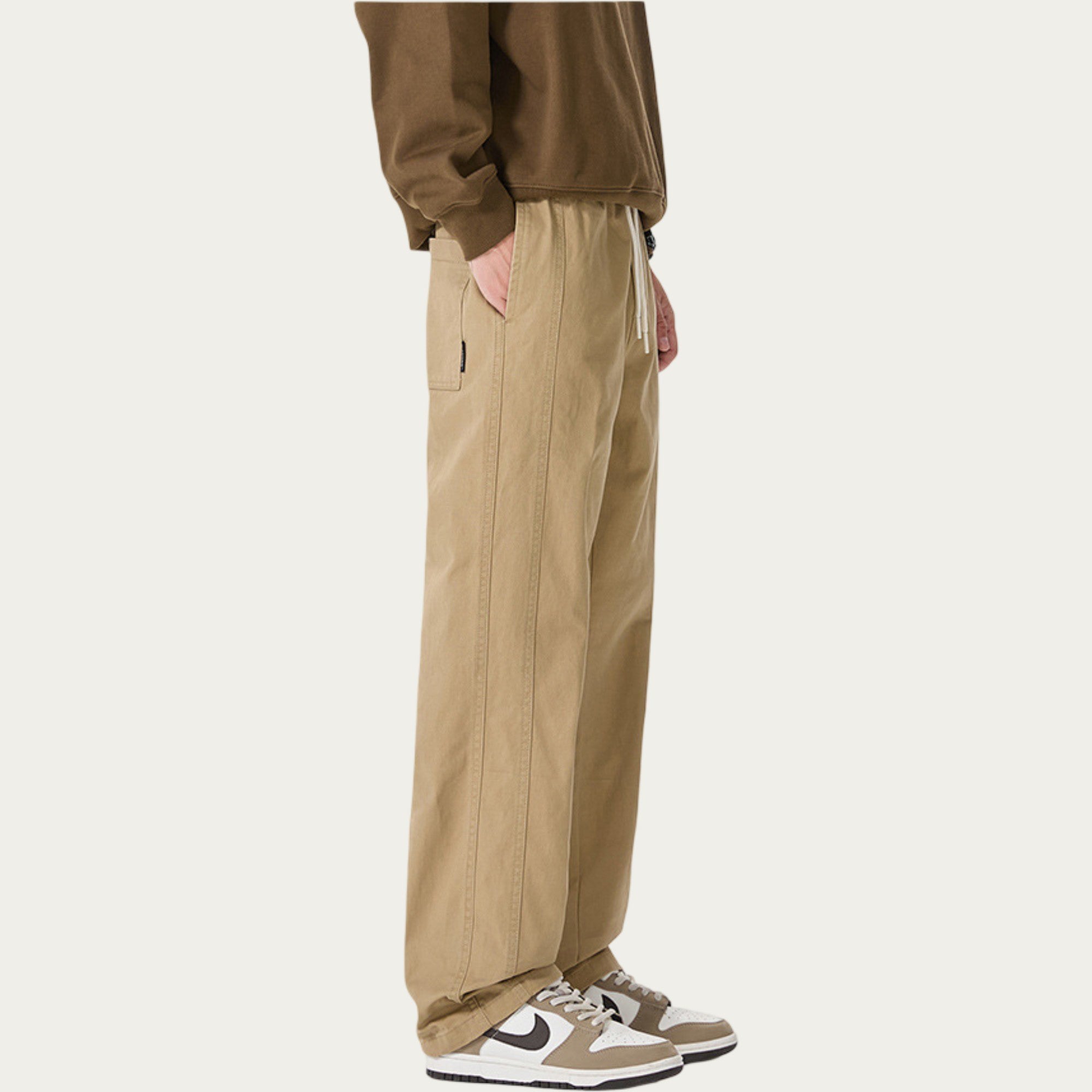 Anna-Kaci Men's Relaxed Fit Drawstring Pants with Elastic Waist and Straight Leg Silhouette