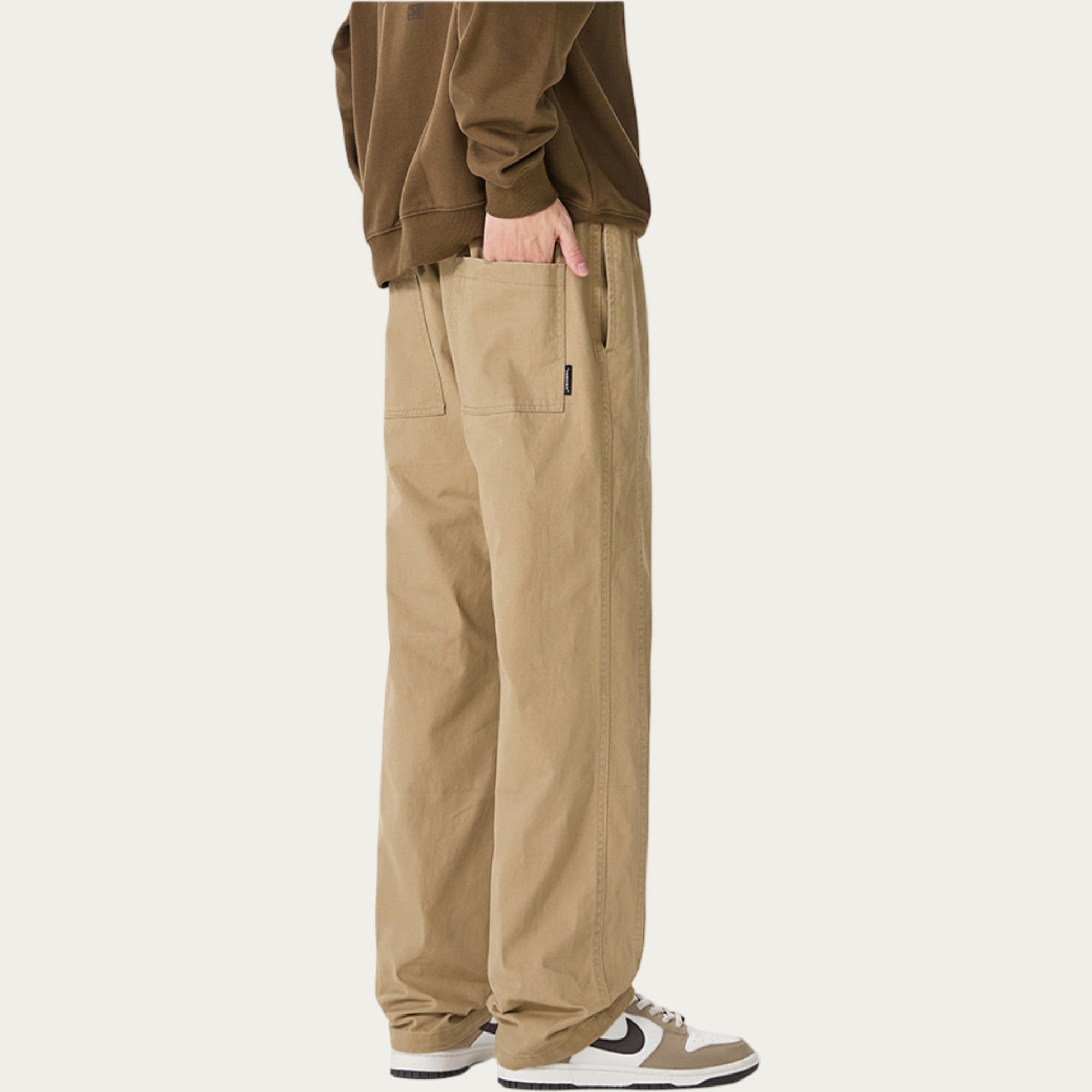 Anna-Kaci Men's Relaxed Fit Drawstring Pants with Elastic Waist and Straight Leg Silhouette