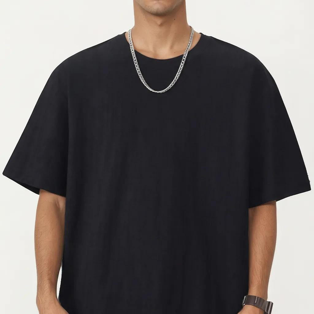 Anna-Kaci Men's Short Sleeve Crew Neck T Shirt with Relaxed Fit and Clean Minimal Silhouette