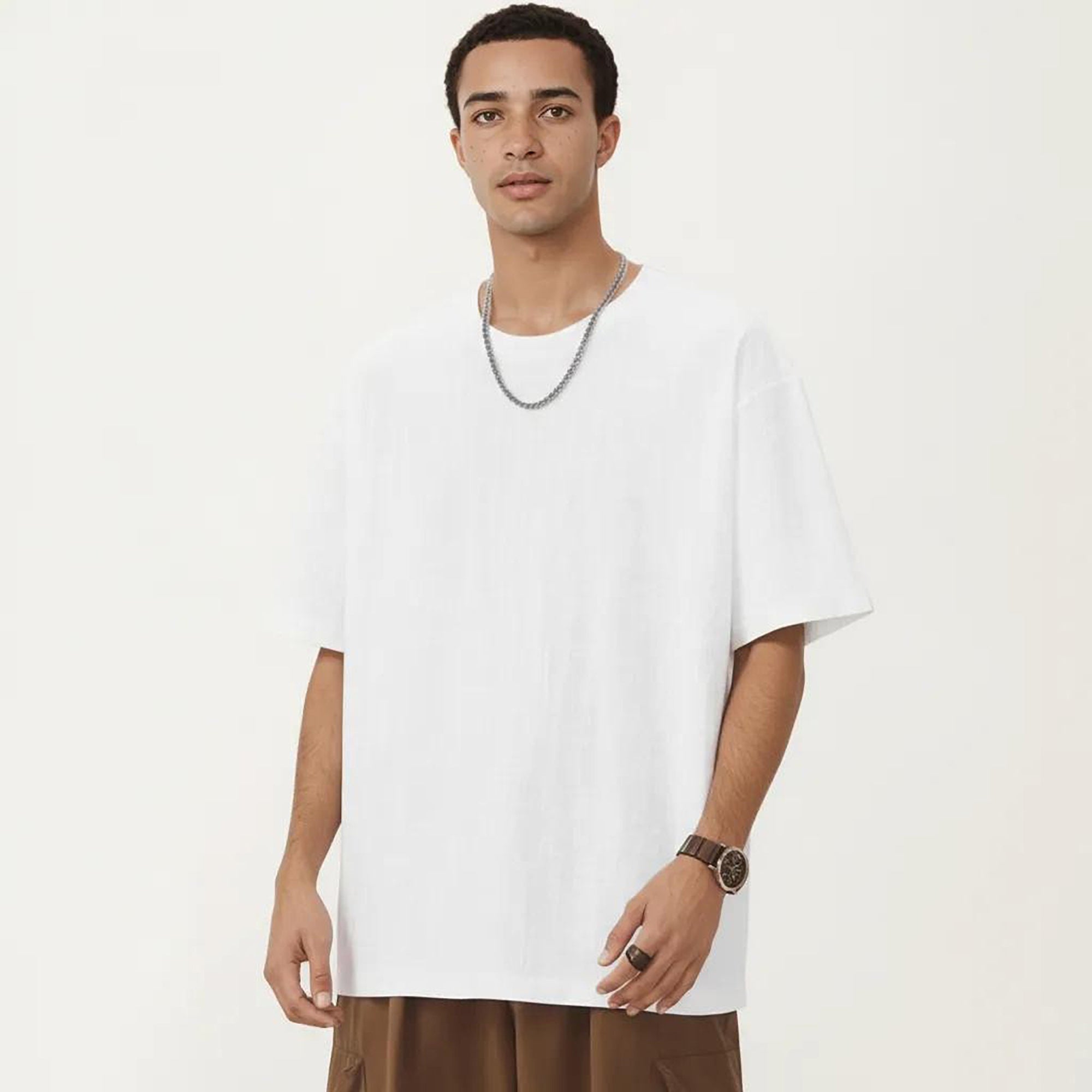 Anna-Kaci Men's Short Sleeve Crew Neck T Shirt with Relaxed Fit and Clean Minimal Silhouette