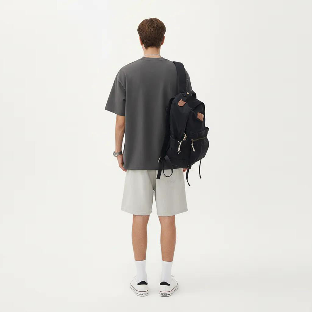 Anna-Kaci Men's Short Sleeve Crewneck T-Shirt with Exposed Seam Detailing and Relaxed Fit